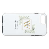 Coques Case-Mate iPhone Élégant Monogramme Or Verdure Feuillage (Dos (Horizontal))