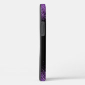 Coques Case-Mate iPhone Élégant Monogramme Paillettes Violettes (Verso / Droite)