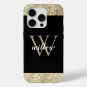 Coques Case-Mate iPhone Élégant Monogramme Parties scintillant or (Verso)