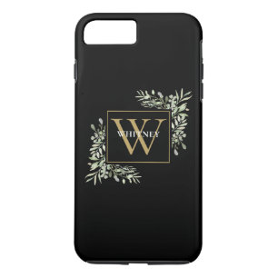 Case-Mate iPhone Case Élégant Monogramme Personnalisé Vert Foncé Or