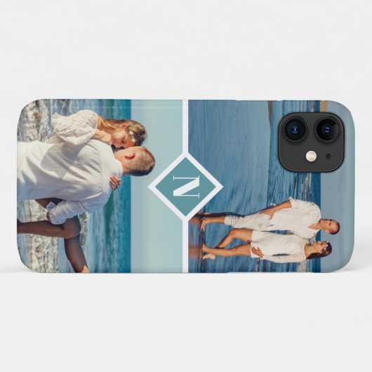 Coques Case-Mate iPhone Élégant monogramme photo couple personnalisé moder (Dos (Horizontal))
