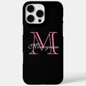 Coques Case-Mate iPhone Élégant Monogramme rose (Verso)
