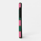 Coques Case-Mate iPhone Élégant Monogramme rose et vert (Dos/Gauche)