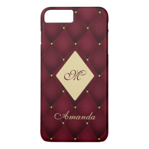 Case-Mate iPhone Case Élégant Monogramme Rouge Or Tufted