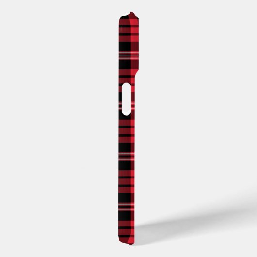 Coques Case-Mate iPhone Élégant Monogramme Rouge Plaid (Verso / Droite)