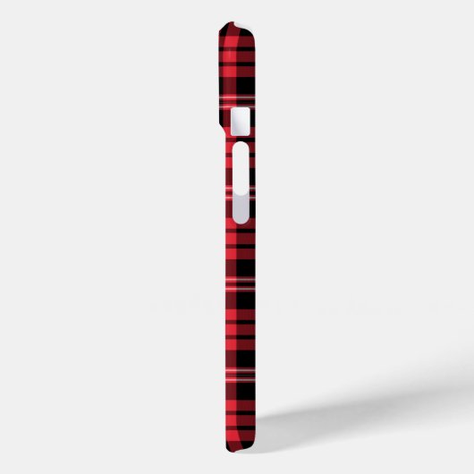 Coques Case-Mate iPhone Élégant Monogramme Rouge Plaid (Verso / Gauche)