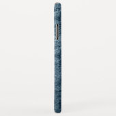 Coques Case-Mate iPhone Elégant Monogramme Turquoise Aqua Blue Velvet (Dos/Droite)