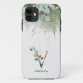 Coques Case-Mate iPhone Élégant Monogramme V Fern Succulent (Dos)