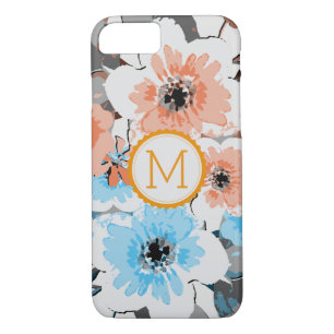 Coques Pour iPhone Élégant Monogramme Vintage Floral #17