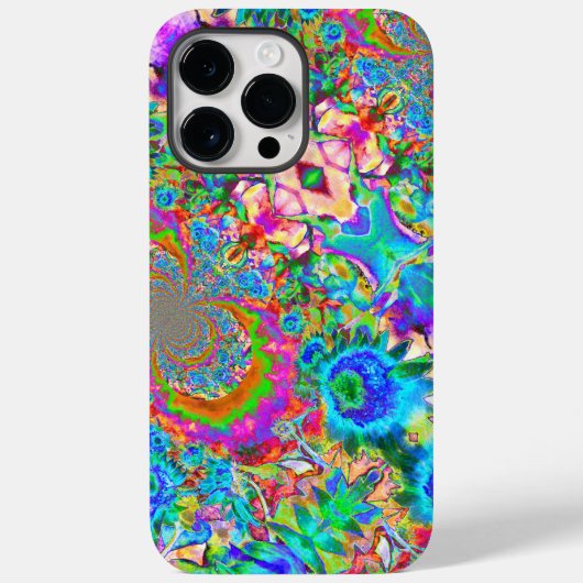 Coques Case-Mate iPhone Élégant motif abstrait fleuri coloré (Verso)