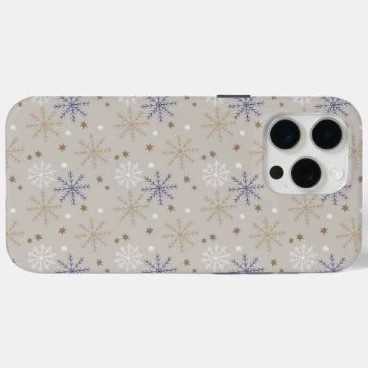 Coques Case-Mate iPhone Élégant Motif beige Snowflake (Verso (horizontal))