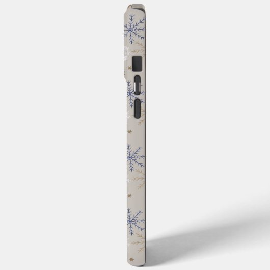 Coques Case-Mate iPhone Élégant Motif beige Snowflake (Verso / Gauche)