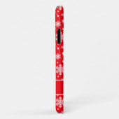 Coques Case-Mate iPhone Élégant Motif blanc d'hiver rouge vif (Dos/Droite)