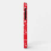 Coques Case-Mate iPhone Élégant Motif blanc d'hiver rouge vif (Dos/Gauche)