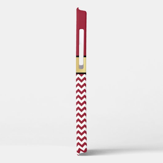 Coques Case-Mate iPhone Élégant Motif Chevron rouge et blanc épicé, Nom (Verso / Gauche)