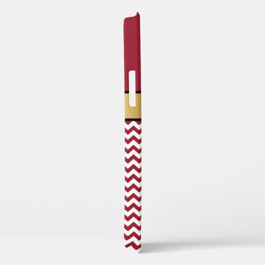 Coques Case-Mate iPhone Élégant Motif Chevron rouge et blanc épicé, Nom (Verso / Droite)