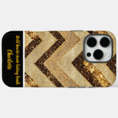 Coques Case-Mate iPhone Élégant motif de chevron doré (Verso (horizontal))