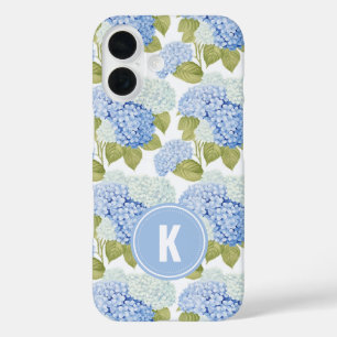 Coques iPhone 16 Élégant Motif de fleurs d'hydragea bleu