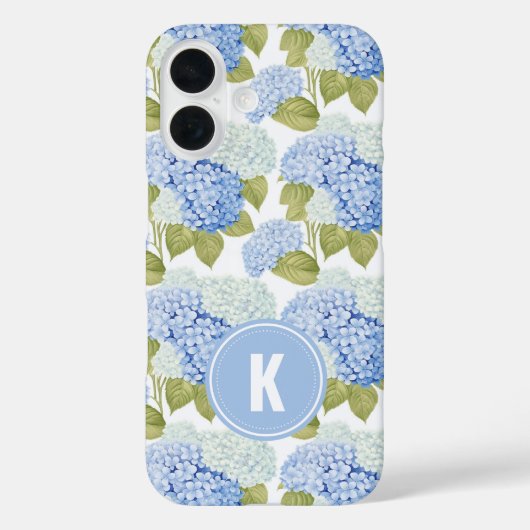 Coques Case-Mate iPhone Élégant Motif de fleurs d'hydragea bleu (Verso)