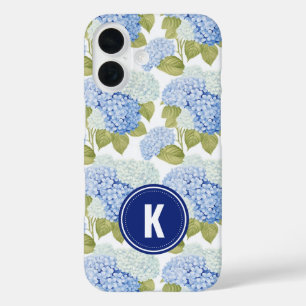 Coques iPhone 16 Élégant Motif de fleurs d'hydragea bleu