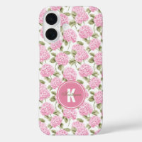 Élégant Motif de fleurs d'hydragea rose