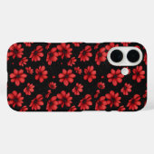 Coques Case-Mate iPhone Élégant Motif de fleurs rouges (Verso (horizontal))