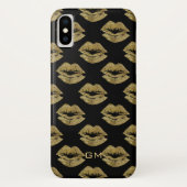 Coques Case-Mate iPhone Élégant Motif de lèvres Parties scintillant or (Dos)
