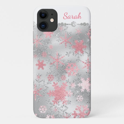 Coques Case-Mate iPhone Élégant Motif de Noël vert rose (Dos)