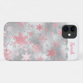 Coques Case-Mate iPhone Élégant Motif de Noël vert rose (Dos (Horizontal))
