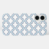 Coques Case-Mate iPhone Élégant Motif de Quatrefoil Marocain Bleu Lumière (Verso (horizontal))