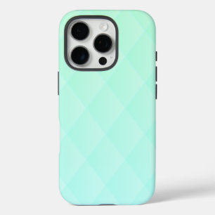 Coques iPhone 16 Pro Élégant Motif diamant en Mint Green Ombre