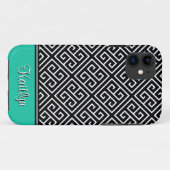 Coques Case-Mate iPhone Élégant Motif et nom de clé grecque (Dos (Horizontal))