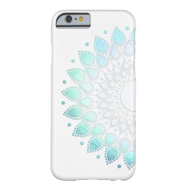 Coques Case-Mate iPhone Élégant Motif Fleur Vert Bleu Clair (Dos)