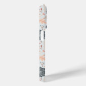 Coques Case-Mate iPhone Élégant motif floral bleu gris (Verso / Droite)