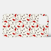 Coques Case-Mate iPhone Élégant motif floral Fleurs rouges (Verso (horizontal))
