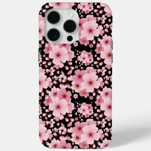 Coque iPhone 15 Pro Max Élégant motif floral rose joli en fleur de cerisie