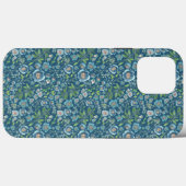 Coques Case-Mate iPhone Élégant motif floral vert bleu (Verso (horizontal))