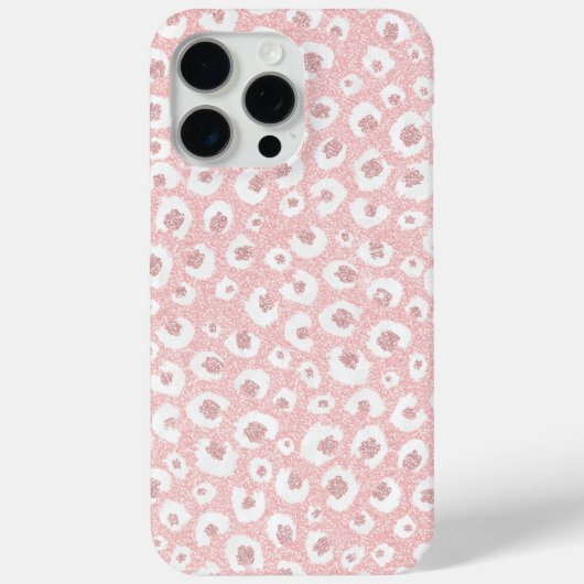 Coques Case-Mate iPhone Élégant Motif léopard Rose or rose blanc (Verso)