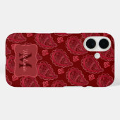 Coques Case-Mate iPhone Élégant Motif Ornate Burgundy (Verso (horizontal))