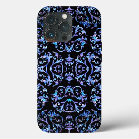 Coques Case-Mate iPhone Elégant Motif Pearl bleu & violet (Verso)