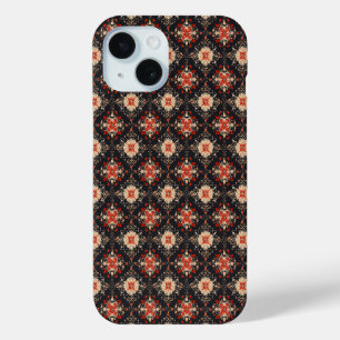 Coque Pour iPhone 15 Élégant Motif persan doré