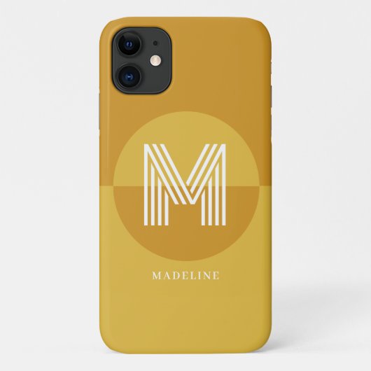 Coques Case-Mate iPhone Élégant moutarde jaune géométrique Monogramme mode (Dos)