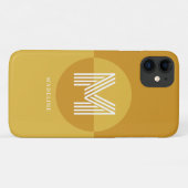 Coques Case-Mate iPhone Élégant moutarde jaune géométrique Monogramme mode (Dos (Horizontal))