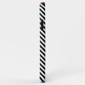 Coques Case-Mate iPhone Élégant noir blanc rayé violet violet et Turquoise (Dos/Droite)