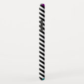 Coques Case-Mate iPhone Élégant noir blanc rayé violet violet et Turquoise (Dos/Droite)