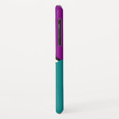 Coques Case-Mate iPhone Élégant noir blanc rayé violet violet et Turquoise (Dos/Gauche)