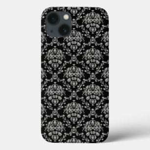 Case-Mate iPhone Case Elégant noir et argent Damask