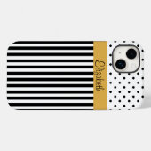 Coques Case-Mate iPhone Elégant noir et blanc - Grilles et Pois (Verso (horizontal))