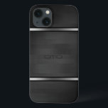 Etui iPhone Case-Mate Elégant noir Faux bois rayures Argent Accent<br><div class="desc">Elégante bande de faux bois noir aux accents argentés. Si vous avez besoin d'aide pour customiser un de mes designs,  contactez le concepteur ArtOnWear. Mise en forme de texte gratuite avec aide en direct disponible sur demande.</div>