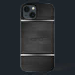 Etui iPhone Case-Mate Elégant noir Faux bois rayures Argent Accent<br><div class="desc">Elégante bande de faux bois noir aux accents argentés. Si vous avez besoin d'aide pour customiser un de mes designs,  contactez le concepteur ArtOnWear. Mise en forme de texte gratuite avec aide en direct disponible sur demande.</div>